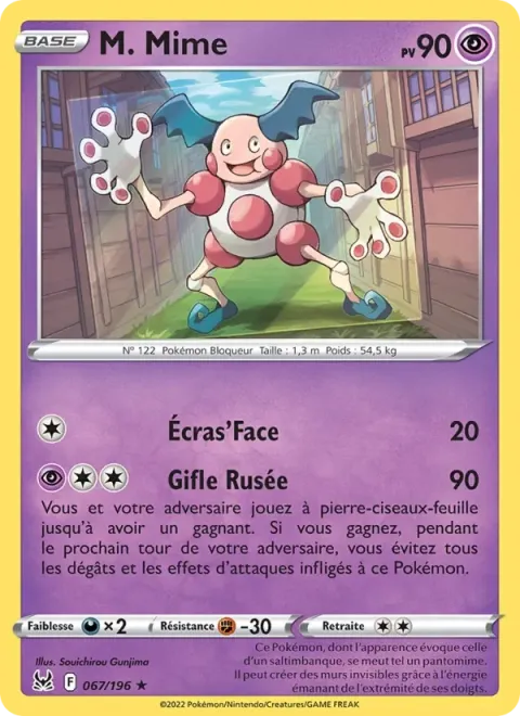 Carte Pokémon M. Mime 067/196, extension Origine Perdue