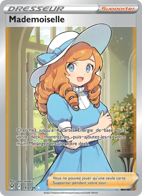 Carte Pokémon Mademoiselle 193/196, extension Origine Perdue