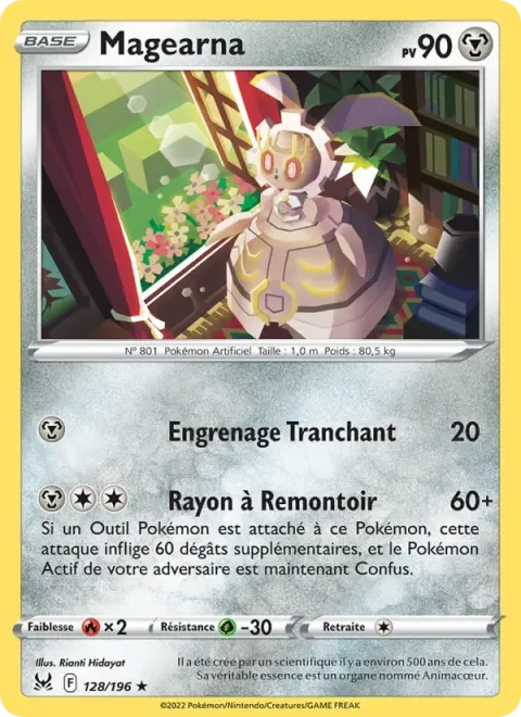 Carte Pokémon Magearna 128/196, extension Origine Perdue