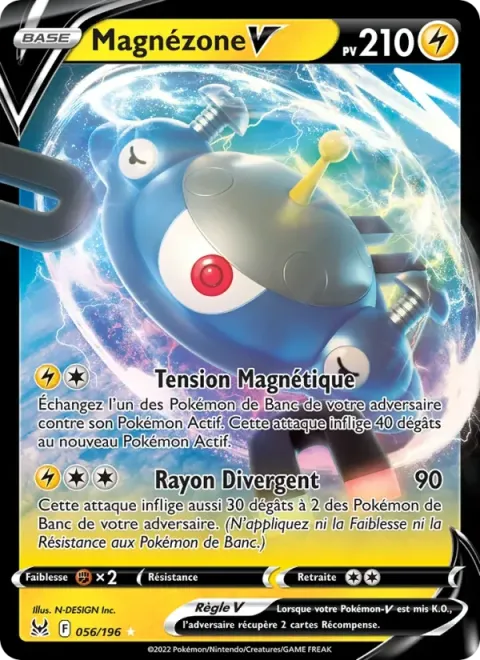 Carte Pokémon Magnézone V 056/196, extension Origine Perdue
