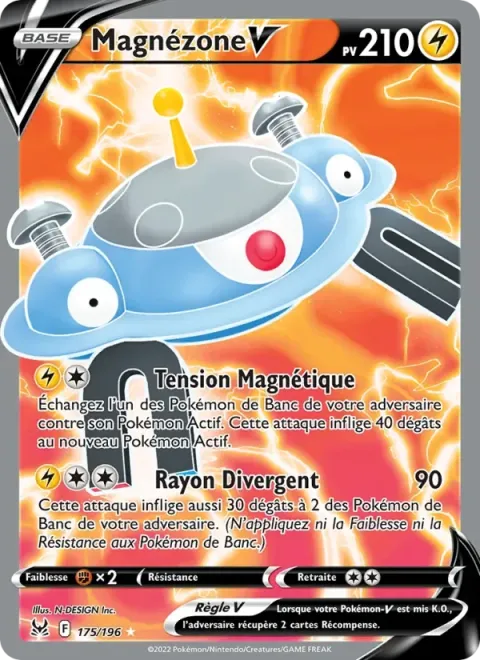 Carte Pokémon Magnézone V 175/196, extension Origine Perdue