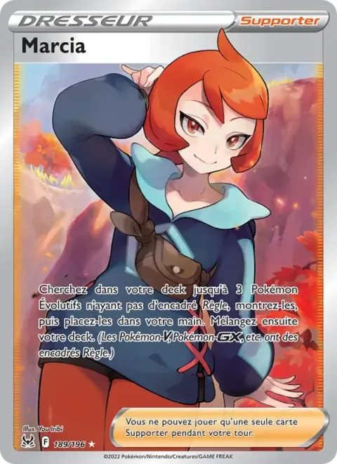 Carte Pokémon Marcia 189/196, extension Origine Perdue