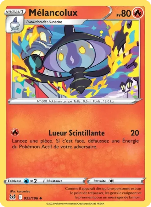 Carte Pokémon Mélancolux 025/196, extension Origine Perdue
