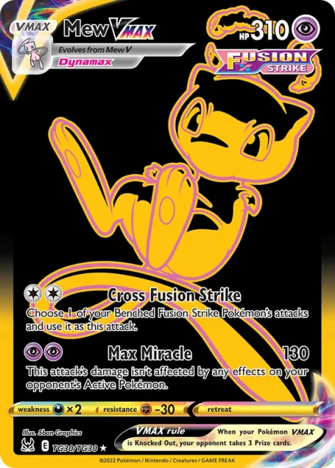 Carte Pokémon Mew VMAX TG30/TG30, extension Origine Perdue