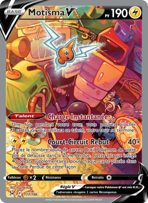Carte Pokémon Motisma V 177/196, extension Origine Perdue