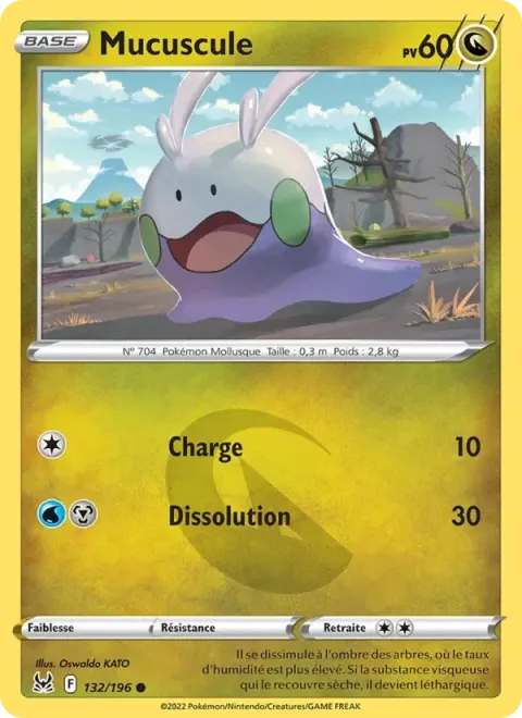 Carte Pokémon Mucuscule 132/196, extension Origine Perdue
