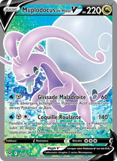 Carte Pokémon Muplodocus de Hisui V 187/196, extension Origine Perdue