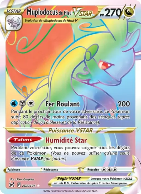 Carte Pokémon Muplodocus de Hisui VSTAR 202/196, extension Origine Perdue