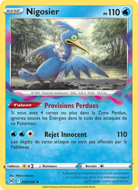 Carte Pokémon Nigosier 050/196, extension Origine Perdue