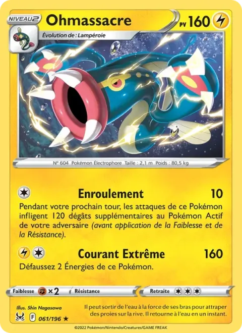 Carte Pokémon Ohmassacre 061/196, extension Origine Perdue