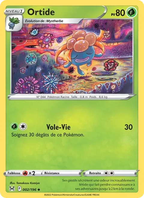 Carte Pokémon Ortide 002/196, extension Origine Perdue
