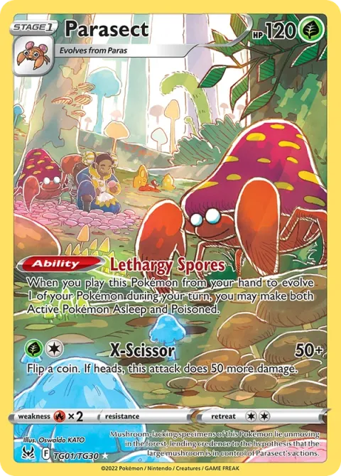 Carte Pokémon Parasect TG01/TG30, extension Origine Perdue
