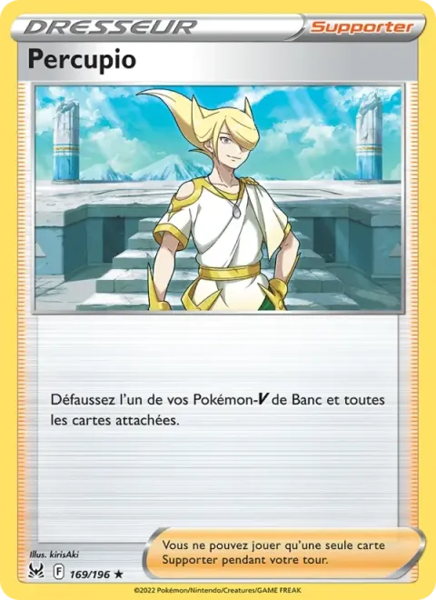 Carte Pokémon Percupio 169/196, extension Origine Perdue
