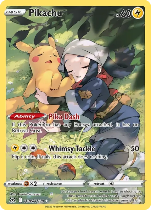 Carte Pokémon Pikachu TG05/TG30, extension Origine Perdue