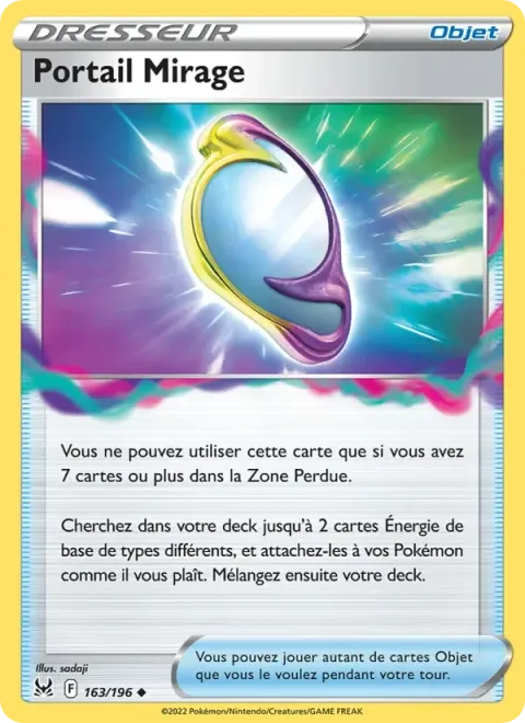 Carte Pokémon Portail Mirage 163/196, extension Origine Perdue