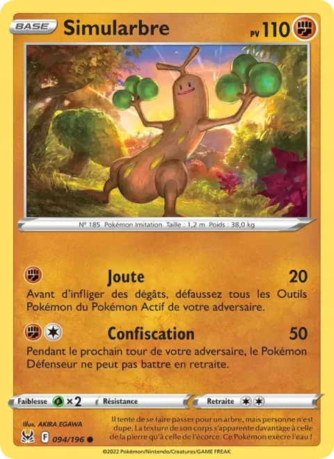 Carte Pokémon Simularbre 094/196, extension Origine Perdue