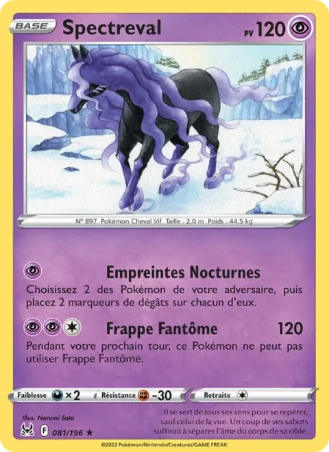 Carte Pokémon Spectreval 081/196, extension Origine Perdue
