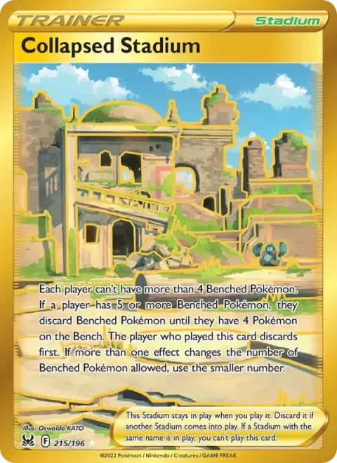 Carte Pokémon Stade en Ruines 215/196, extension Origine Perdue