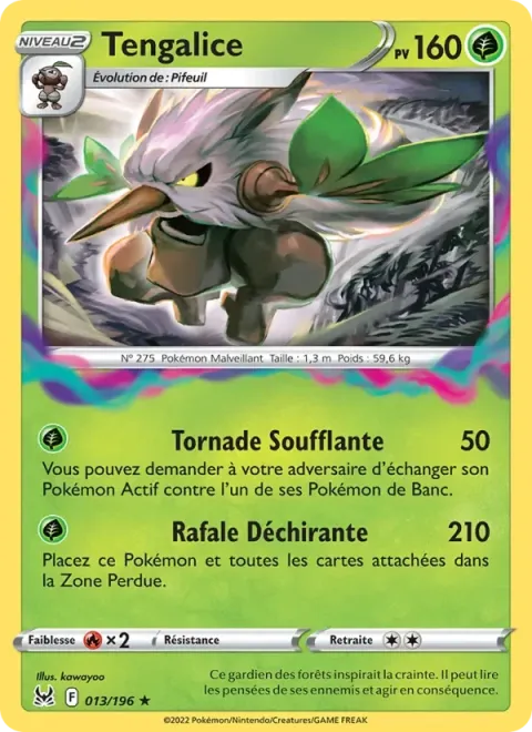 Carte Pokémon Tengalice 013/196, extension Origine Perdue