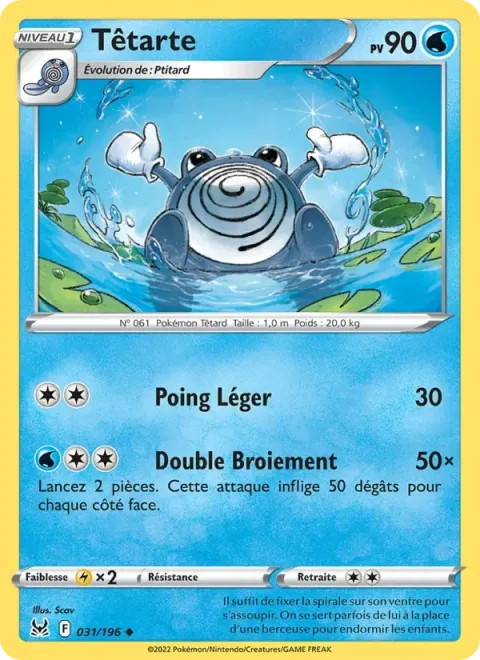 Carte Pokémon Têtarte 031/196, extension Origine Perdue