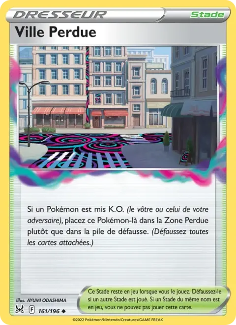 Carte Pokémon Ville Perdue 161/196, extension Origine Perdue