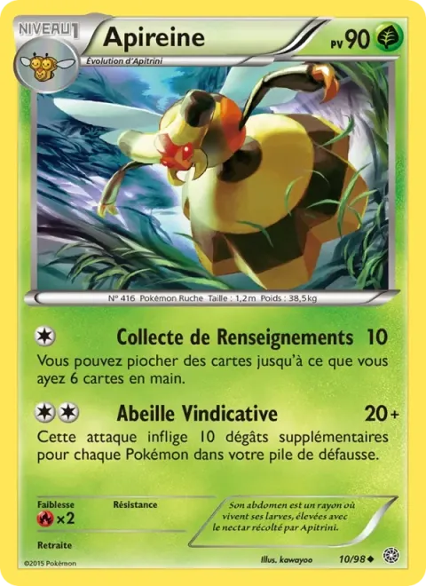 Carte Pokémon Apireine 010/098, extension Origines Antiques