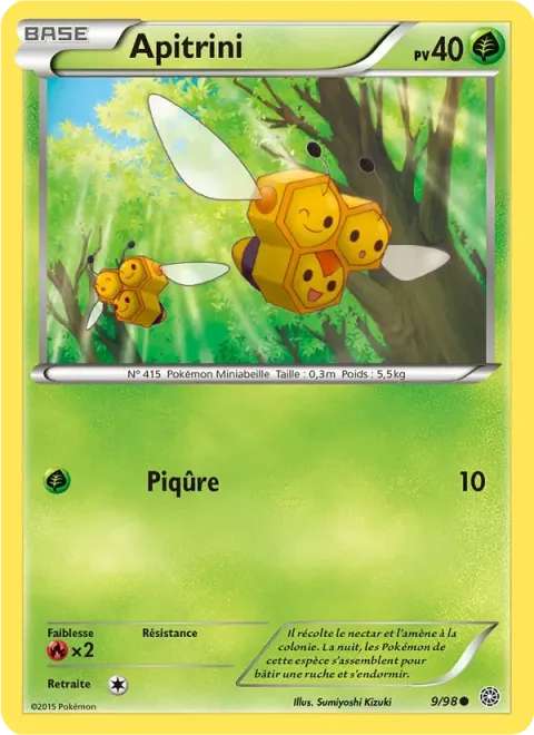 Carte Pokémon Apitrini 009/098, extension Origines Antiques