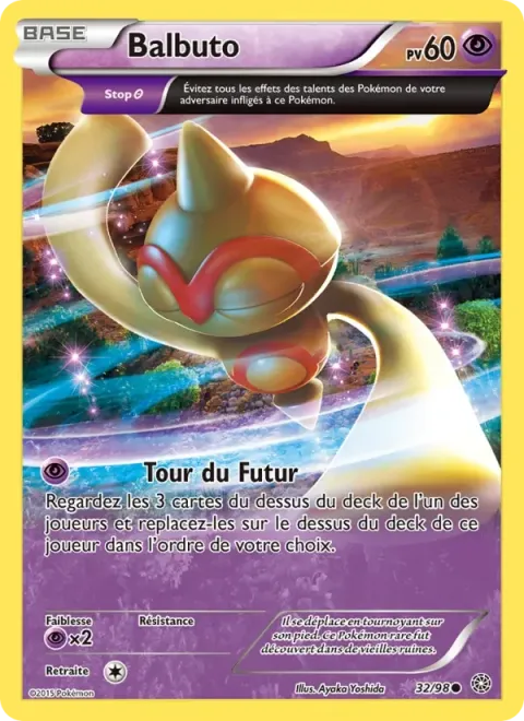 Carte Pokémon Balbuto 032/098, extension Origines Antiques