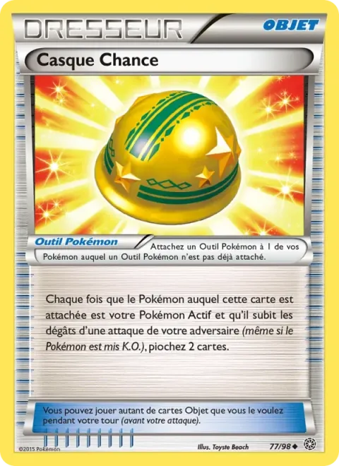 Carte Pokémon Casque Chance 077/098, extension Origines Antiques