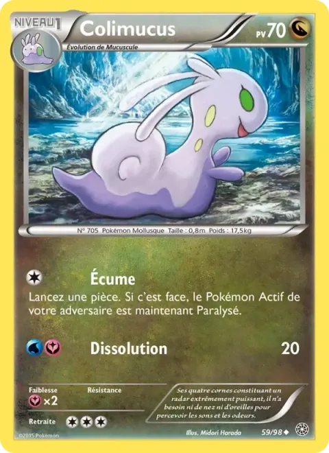 Carte Pokémon Colimucus 059/098, extension Origines Antiques