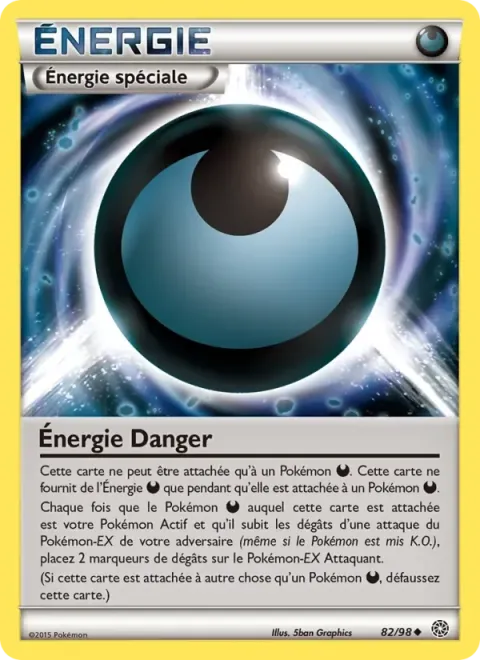 Carte Pokémon Énergie Danger 082/098, extension Origines Antiques