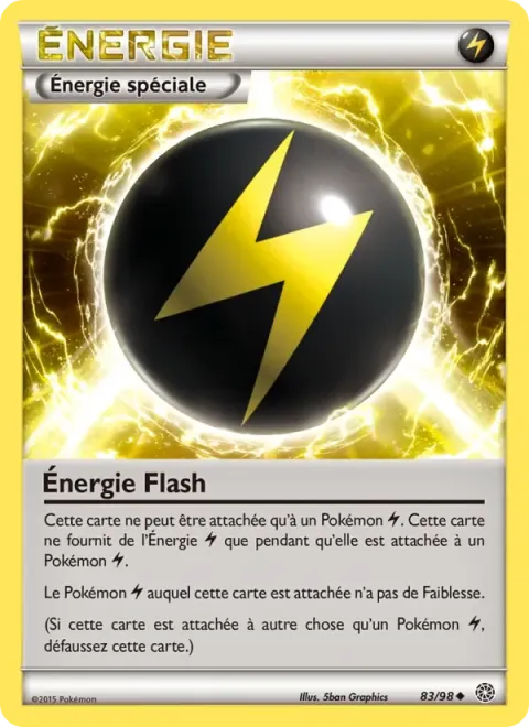 Carte Pokémon Énergie Flash 083/098, extension Origines Antiques