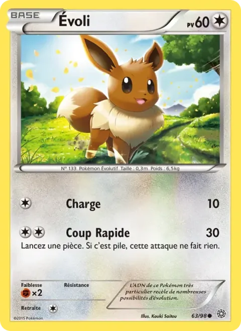 Carte Pokémon Évoli 063/098, extension Origines Antiques