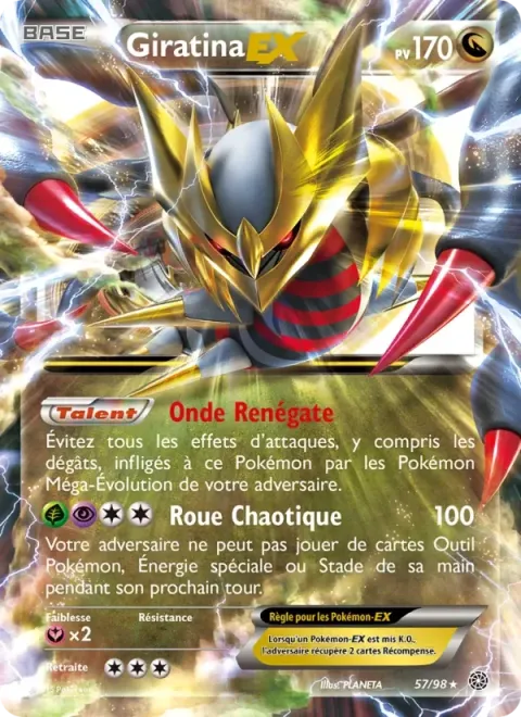 Carte Pokémon Giratina EX 057/098, extension Origines Antiques