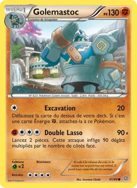 Carte Pokémon Golemastoc 041/098, extension Origines Antiques