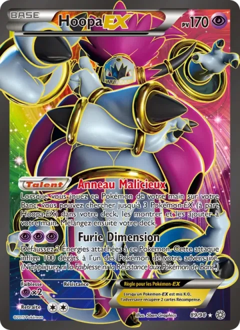 Carte Pokémon Hoopa EX 089/098, extension Origines Antiques