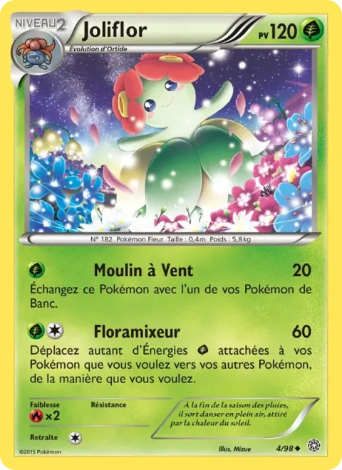 Carte Pokémon Joliflor 004/098, extension Origines Antiques