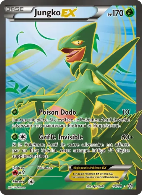 Carte Pokémon Jungko EX 084/098, extension Origines Antiques