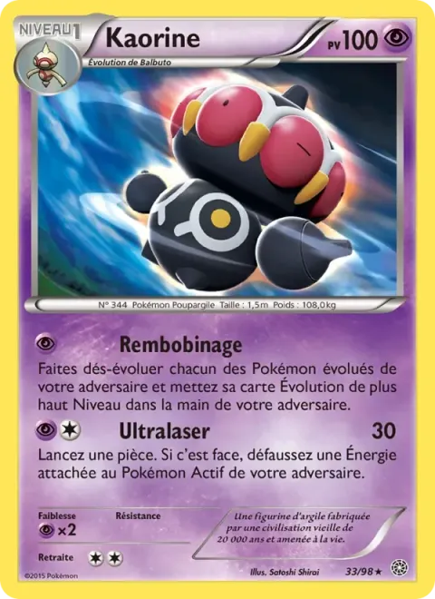 Carte Pokémon Kaorine 033/098, extension Origines Antiques