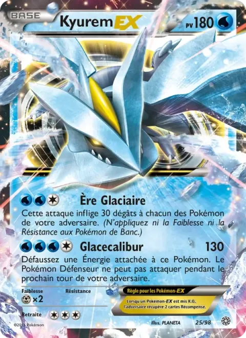 Carte Pokémon Kyurem EX 025/098, extension Origines Antiques