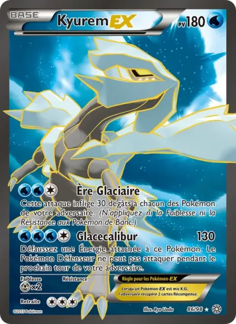 Carte Pokémon Kyurem EX 086/098, extension Origines Antiques