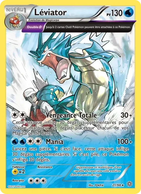 Carte Pokémon Léviator 021/098, extension Origines Antiques