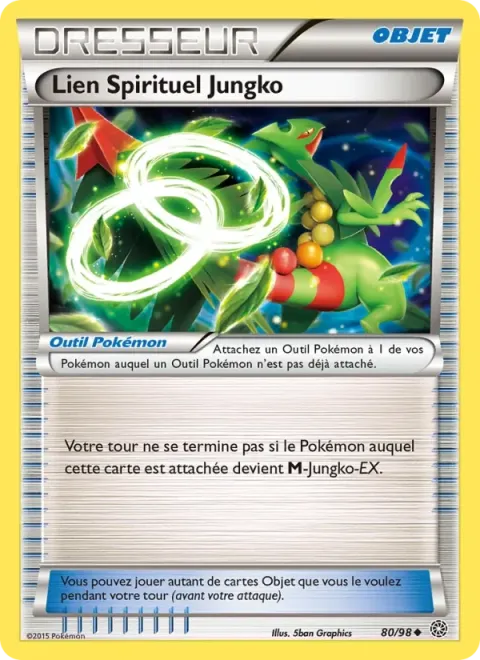 Carte Pokémon Lien Spirituel Jungko 080/098, extension Origines Antiques