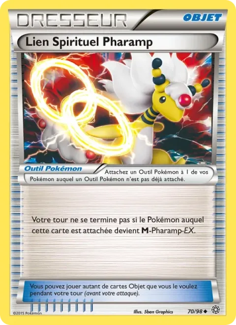 Carte Pokémon Lien Spirituel Pharamp 070/098, extension Origines Antiques