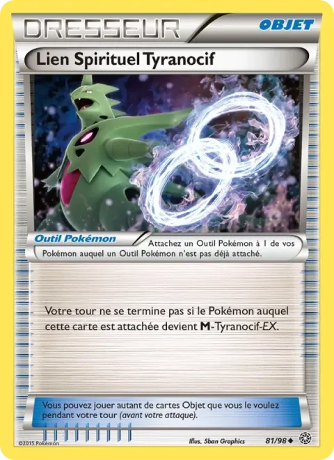 Carte Pokémon Lien Spirituel Tyranocif 081/098, extension Origines Antiques