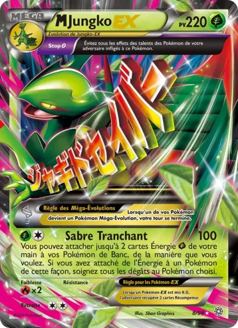 Carte Pokémon M-Jungko EX 008/098, extension Origines Antiques