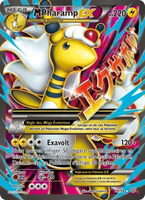 Carte Pokémon M-Pharamp EX 088/098, extension Origines Antiques