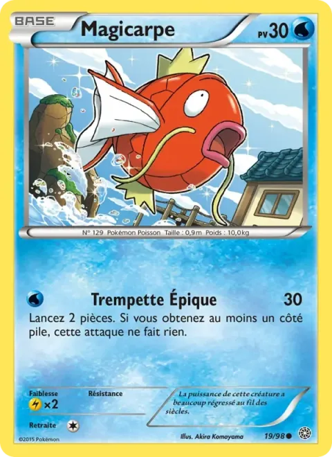 Carte Pokémon Magicarpe 019/098, extension Origines Antiques