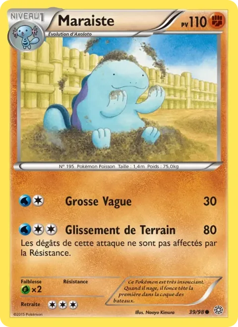 Carte Pokémon Maraiste 039/098, extension Origines Antiques