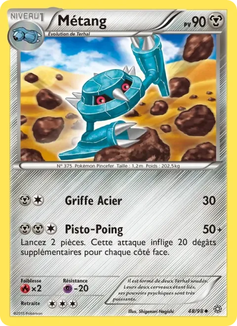 Carte Pokémon Métang 048/098, extension Origines Antiques